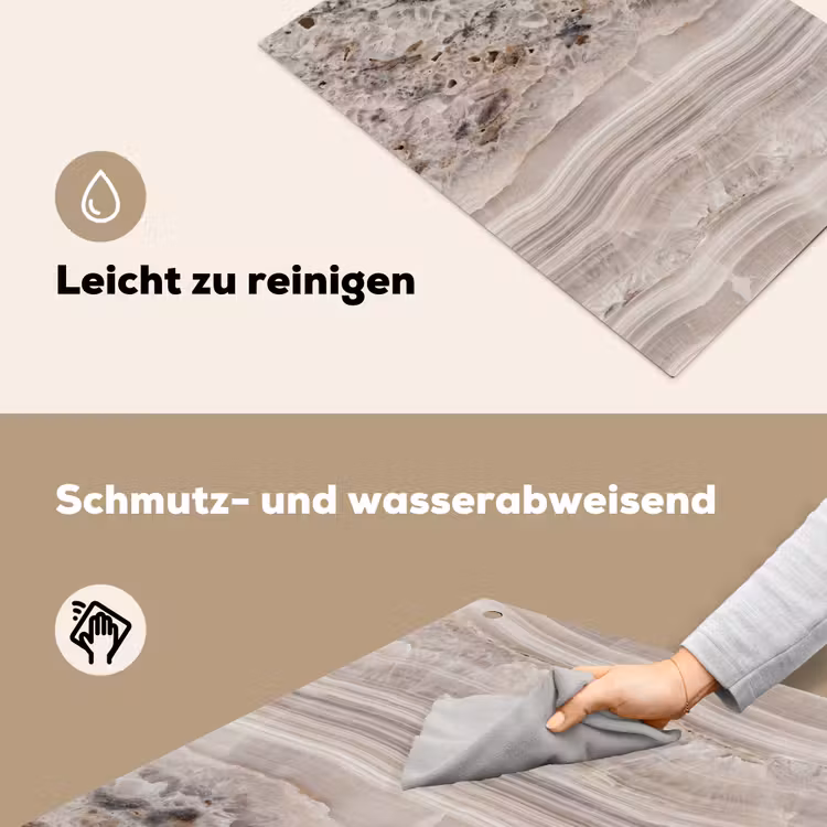 Steen - Textuur - Abstract - Beige - Wit Inductie beschemer met haakjes klein -ky-schoon-de