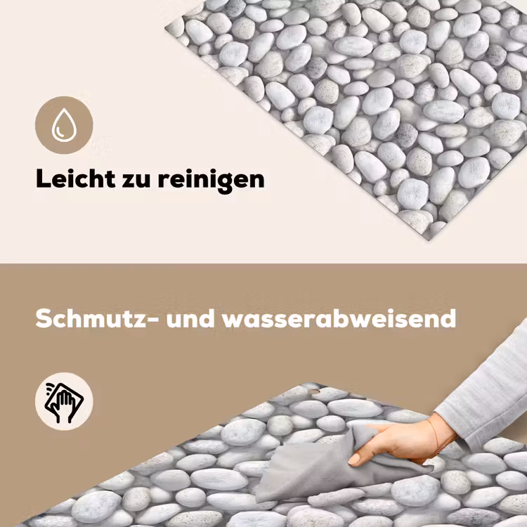 Steentjes - Grijs - Ovaal Inductie beschemer met haakjes klein 777 -ky-schoon-de