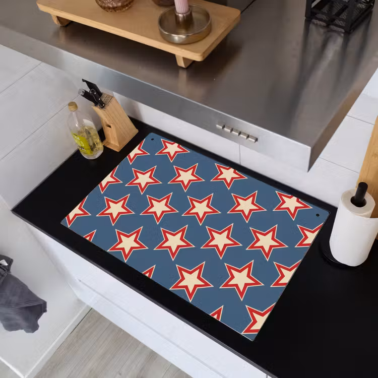 Ster - Klassiek - Blauw Inductie beschemer met haakjes klein 777 -sfeer1