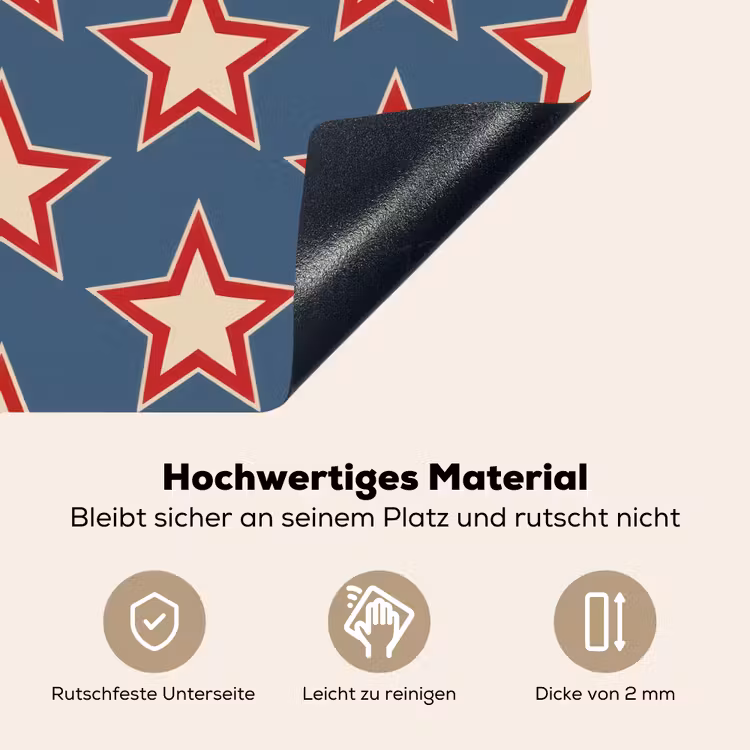 Ster - Klassiek - Blauw Inductie beschemer met haakjes klein 777 -ky-onderkant-de