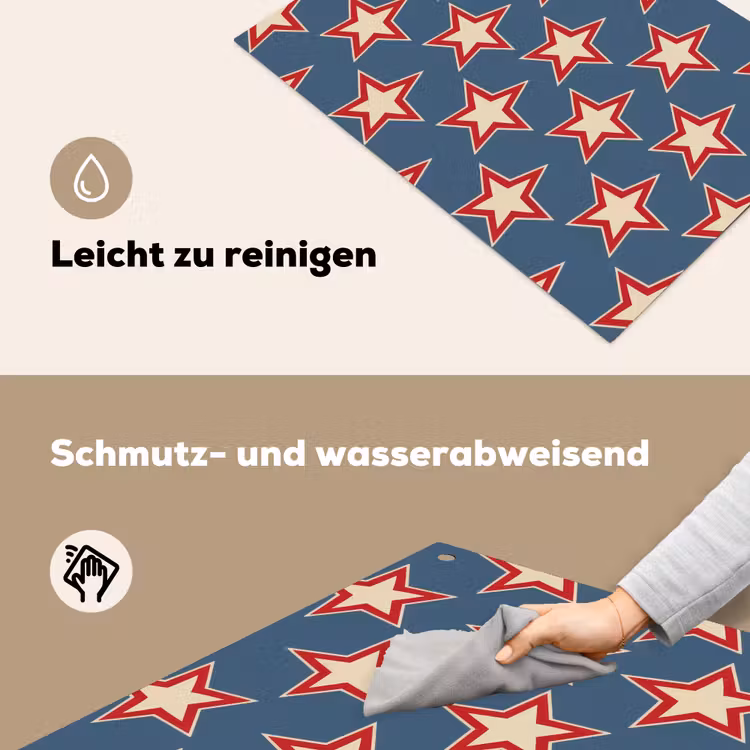 Ster - Klassiek - Blauw Inductie beschemer met haakjes klein 777 -ky-schoon-de