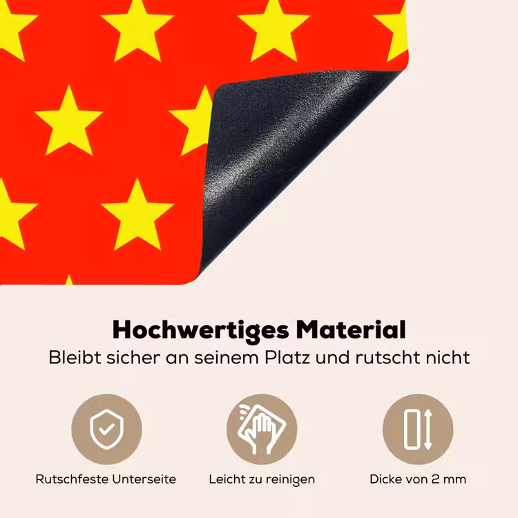 Ster - Patroon - Geel Inductie beschemer met haakjes klein 777 -ky-onderkant-de