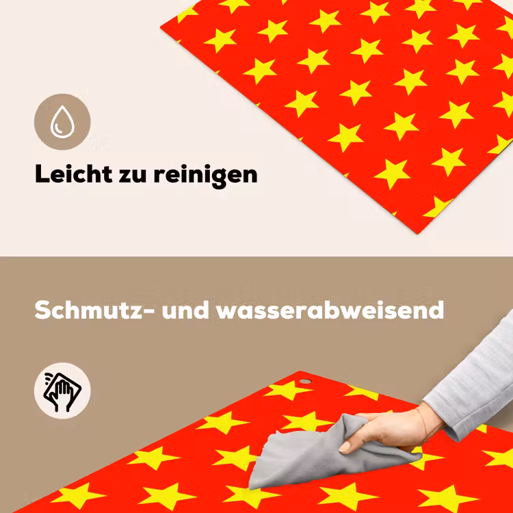 Ster - Patroon - Geel Inductie beschemer met haakjes klein 777 -ky-schoon-de