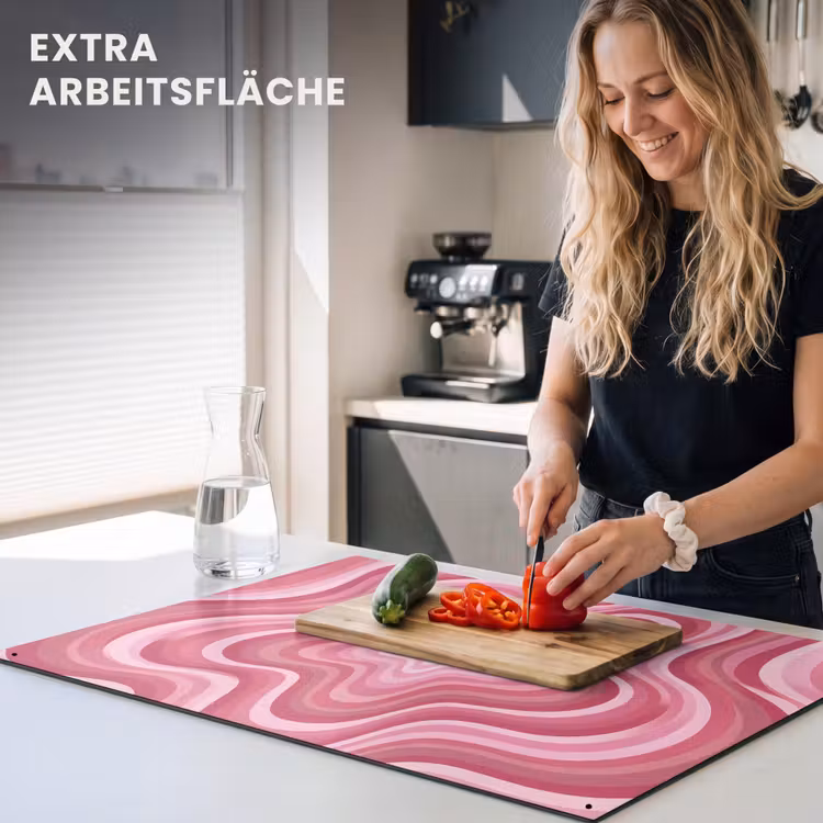 Ster - Golvend - Abstract - Roze Inductie beschemer met haakjes klein -ky-usp-de