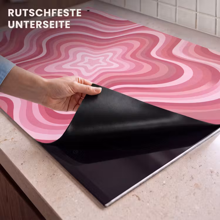 Ster - Golvend - Abstract - Roze Inductie beschemer met haakjes klein -ky-onderkant-de
