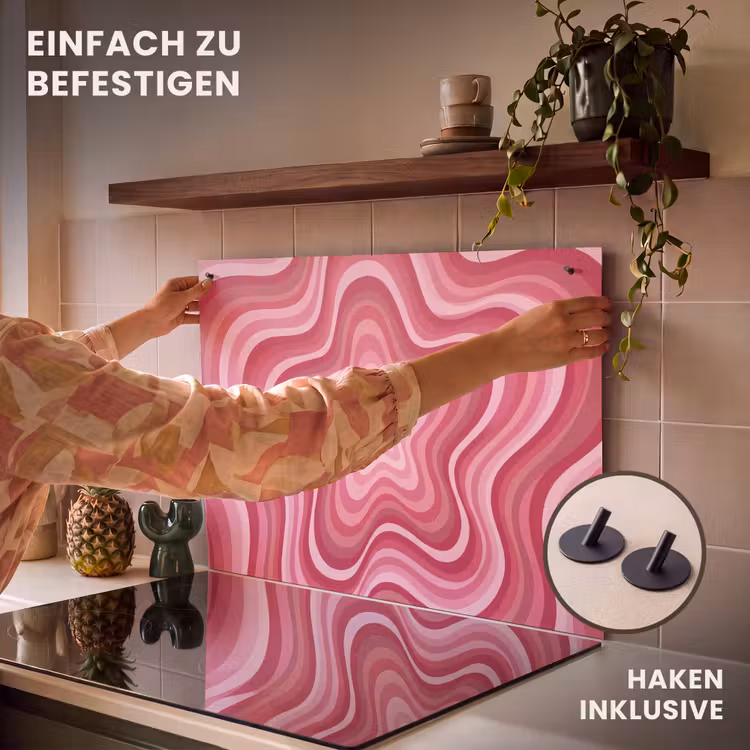 Ster - Golvend - Abstract - Roze Inductie beschemer met haakjes klein -ky-ophangen-de