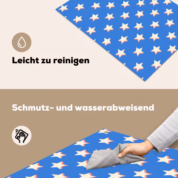 Sterren - Patroon - Blauw Inductie beschemer met haakjes klein 777 -ky-schoon-de