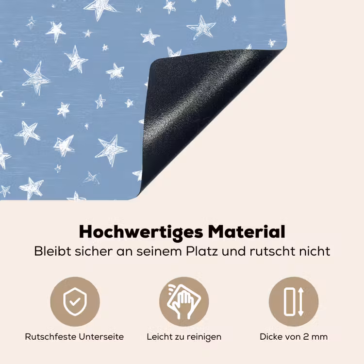 Sterretjes - Patroon - Blauw Inductie beschemer met haakjes klein 777 -ky-onderkant-de