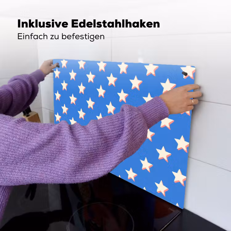 Sterren - Patroon - Blauw Inductie beschemer met haakjes klein 777 -ky-ophangen-de
