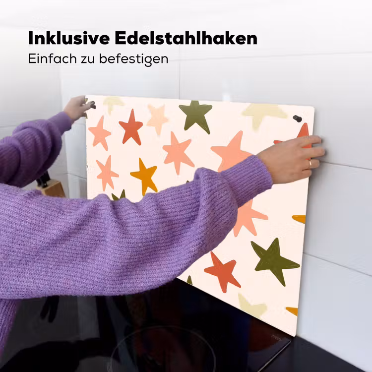 Sterren - Patroon - Kleurrijk Inductie beschemer met haakjes klein 777 -ky-ophangen-de
