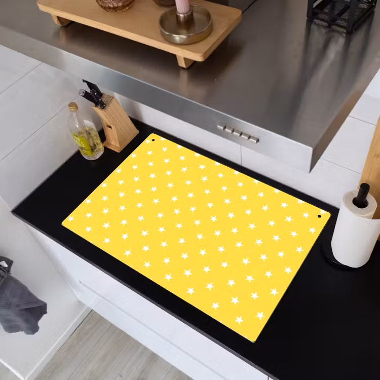 Sterren - Patroon - Minimalistisch - Geel Inductie beschemer met haakjes klein 777 -sfeer1