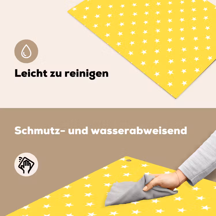 Sterren - Patroon - Minimalistisch - Geel Inductie beschemer met haakjes klein 777 -ky-schoon-de