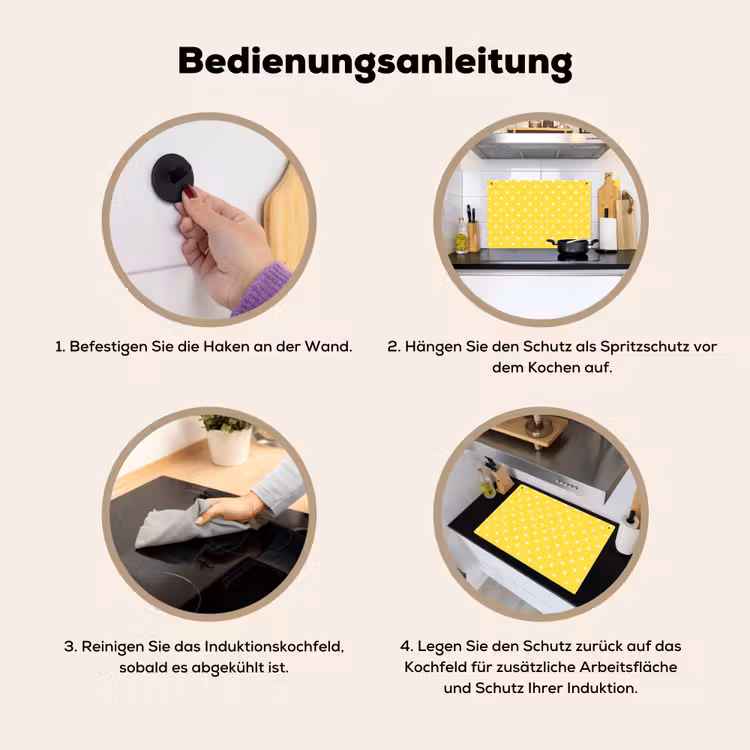 Sterren - Patroon - Minimalistisch - Geel Inductie beschemer met haakjes klein 777 -ky-gebruik-de