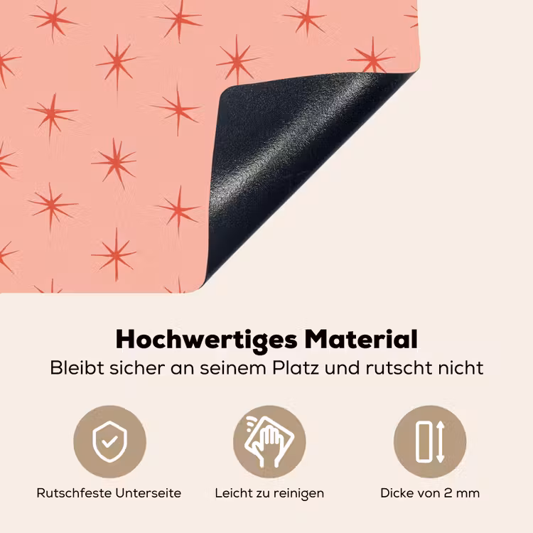Sterretjes - Patroon - Oranje Inductie beschemer met haakjes klein 777 -ky-onderkant-de