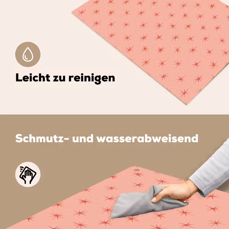 Sterretjes - Patroon - Oranje Inductie beschemer met haakjes klein 777 -ky-schoon-de