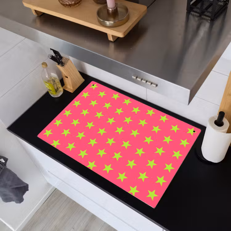 Sterren - Patroon - Roze Inductie beschemer met haakjes klein 777 -sfeer1
