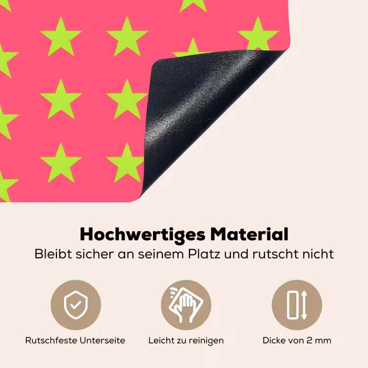 Sterren - Patroon - Roze Inductie beschemer met haakjes klein 777 -ky-onderkant-de