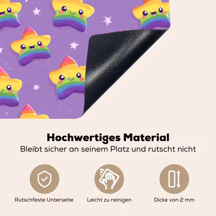 Sterren - Regenboog - Paars Inductie beschemer met haakjes klein 777 -ky-onderkant-de