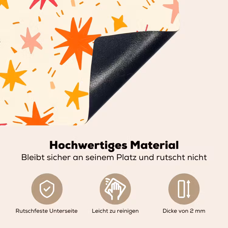 Sterren - Speels - Kleurrijk Inductie beschemer met haakjes klein 777 -ky-onderkant-de