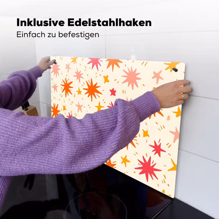 Sterren - Speels - Kleurrijk Inductie beschemer met haakjes klein 777 -ky-ophangen-de