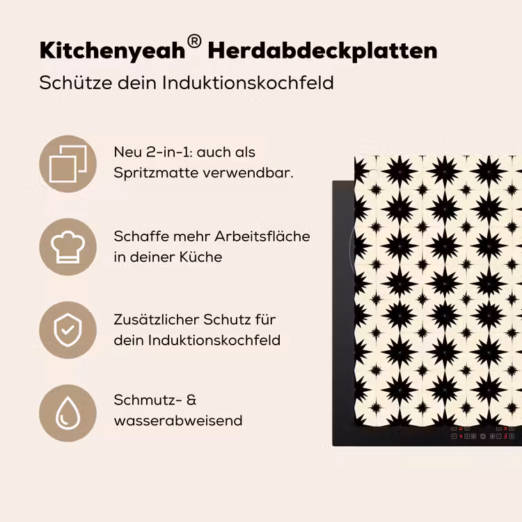 Stervormen - Geometrisch - Zwart Inductie beschemer met haakjes klein 777 -ky-usp-de