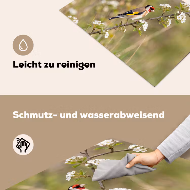 Putter - Bloesem - Lente - Natuur - Kleurrijk Inductie beschemer met haakjes klein -ky-schoon-de
