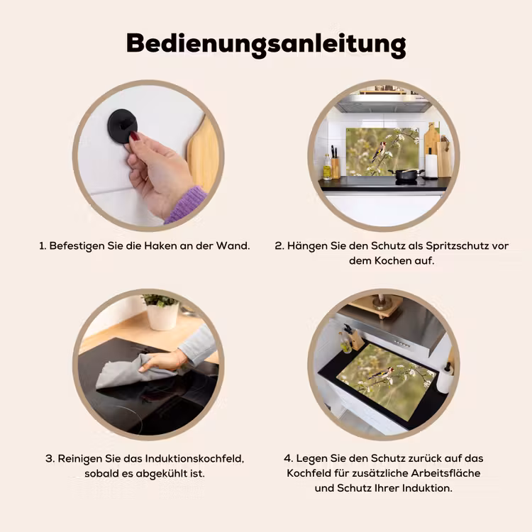 Putter - Bloesem - Lente - Natuur - Kleurrijk Inductie beschemer met haakjes klein -ky-gebruik-de