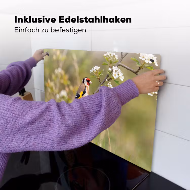 Putter - Bloesem - Lente - Natuur - Kleurrijk Inductie beschemer met haakjes klein -ky-ophangen-de