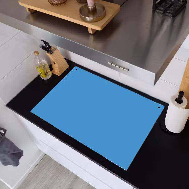 Steel - Blue - Blauw Inductie beschemer met haakjes klein 777 -sfeer1