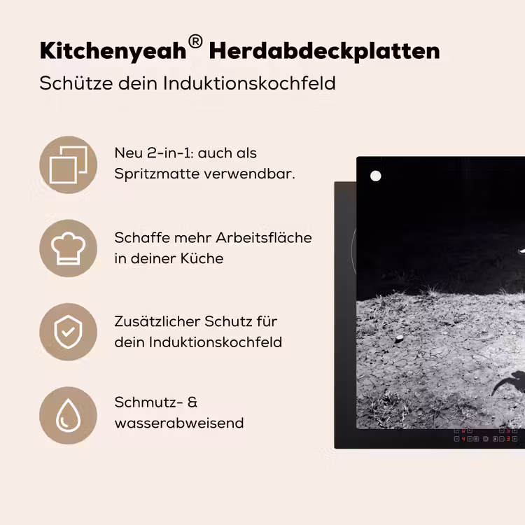Stier - Schaduw - Dieren - Contrast - Zwart-wit Inductie beschemer met haakjes klein -ky-usp-de