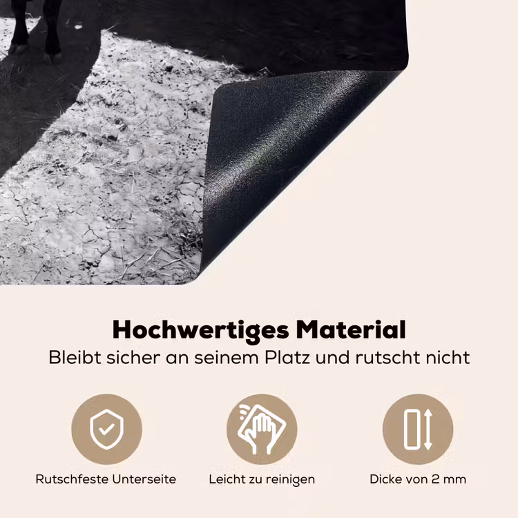 Stier - Schaduw - Dieren - Contrast - Zwart-wit Inductie beschemer met haakjes klein -ky-onderkant-de