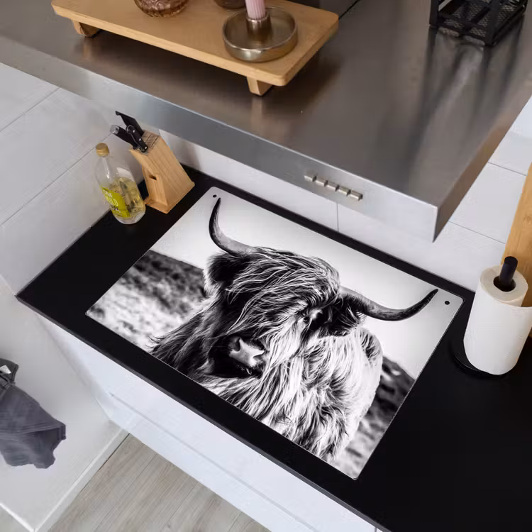 2-in-1 Herdabdeckplatte & Spritzschutz - Stille Kraft - Stille Kracht Inductie beschemer met haakjes klein
