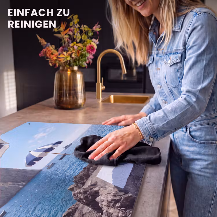 Strand - Ligstoel - Parasol - Zomer - Blauw Inductie beschemer met haakjes klein -ky-schoon-de
