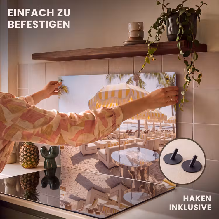 Strand - Ligbedden - Vakantie - Modern - Geel Inductie beschemer met haakjes klein -ky-ophangen-de