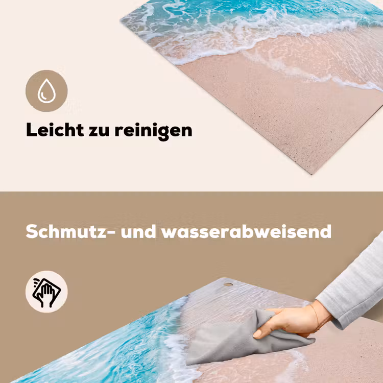 Strand - Zee - Golf - Natuur - Blauw Inductie beschemer met haakjes klein -ky-schoon-de