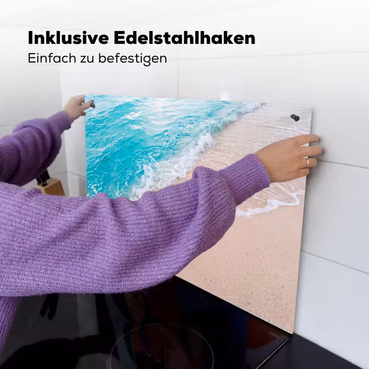 Strand - Zee - Golf - Natuur - Blauw Inductie beschemer met haakjes klein -ky-ophangen-de