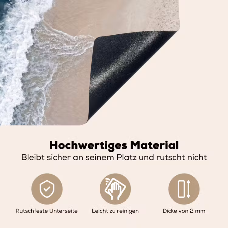 Strand - Zee - Golven Inductie beschemer met haakjes klein -ky-onderkant-de
