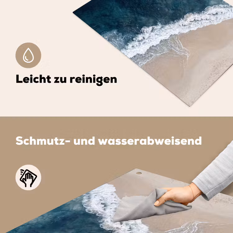 Strand - Zee - Golven Inductie beschemer met haakjes klein -ky-schoon-de
