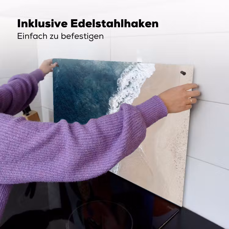 Strand - Zee - Golven Inductie beschemer met haakjes klein -ky-ophangen-de