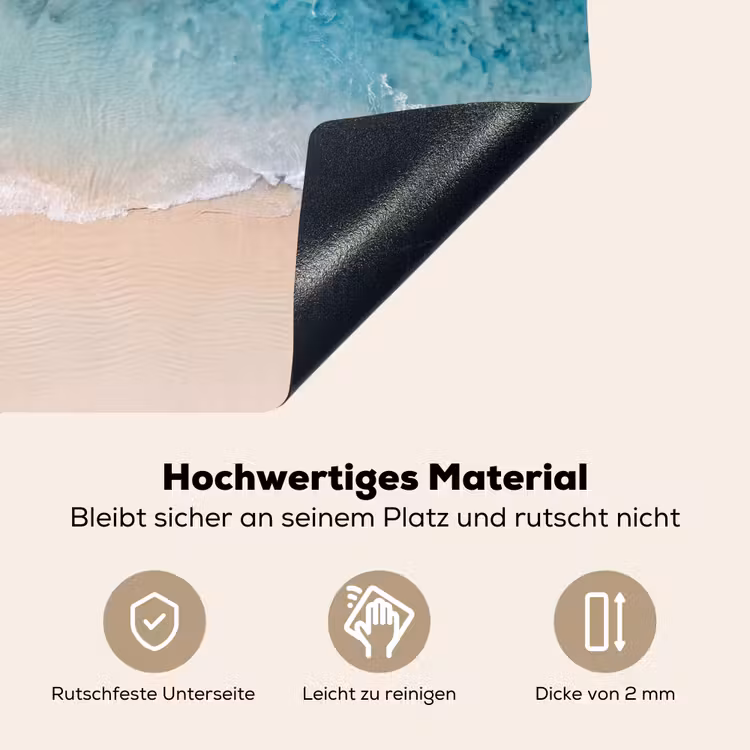 Strand - Zee - Golven - Natuur - Blauw Inductie beschemer met haakjes klein -ky-onderkant-de
