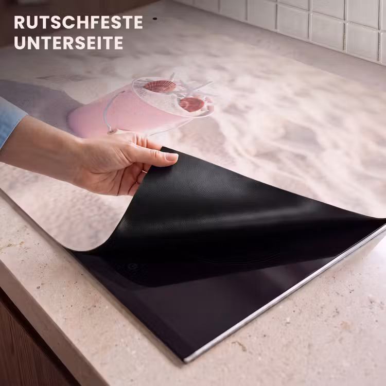 Strand - Schelpen - Zomer - Roze - Decoratie Inductie beschemer met haakjes klein -ky-onderkant-de