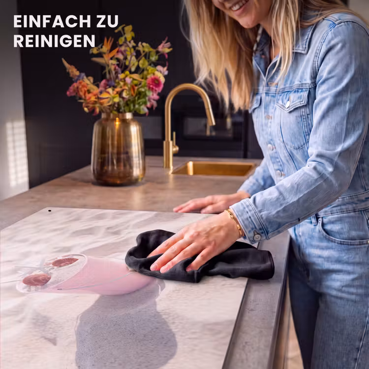 Strand - Schelpen - Zomer - Roze - Decoratie Inductie beschemer met haakjes klein -ky-schoon-de