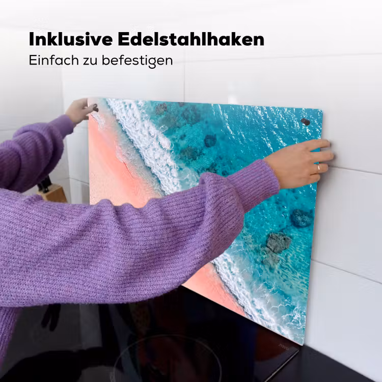 Strand - Oceaan - Golven - Roze Zand - Natuur Inductie beschemer met haakjes klein -ky-ophangen-de