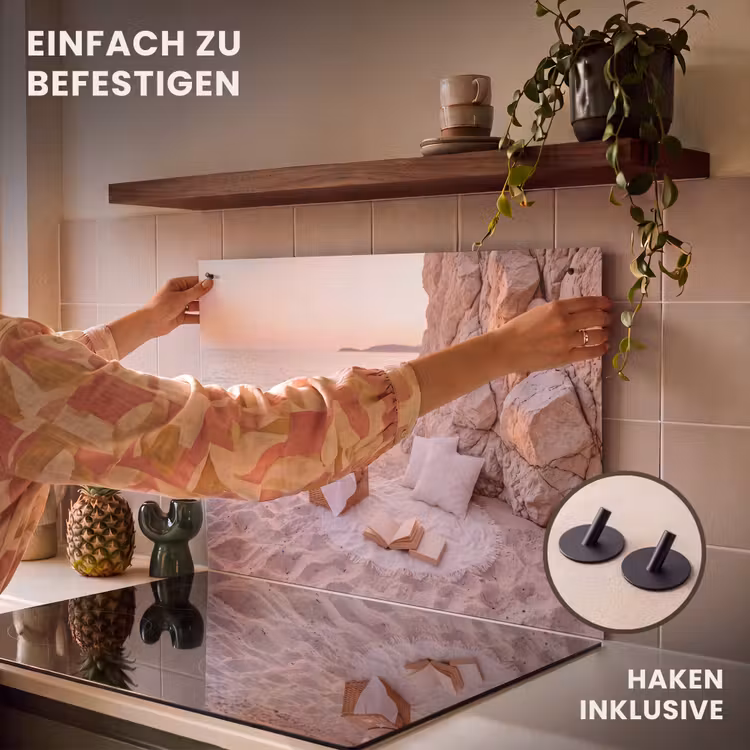 Strand - Picknick - Zonsondergang - Zomer - Natuur Inductie beschemer met haakjes klein -ky-ophangen-de