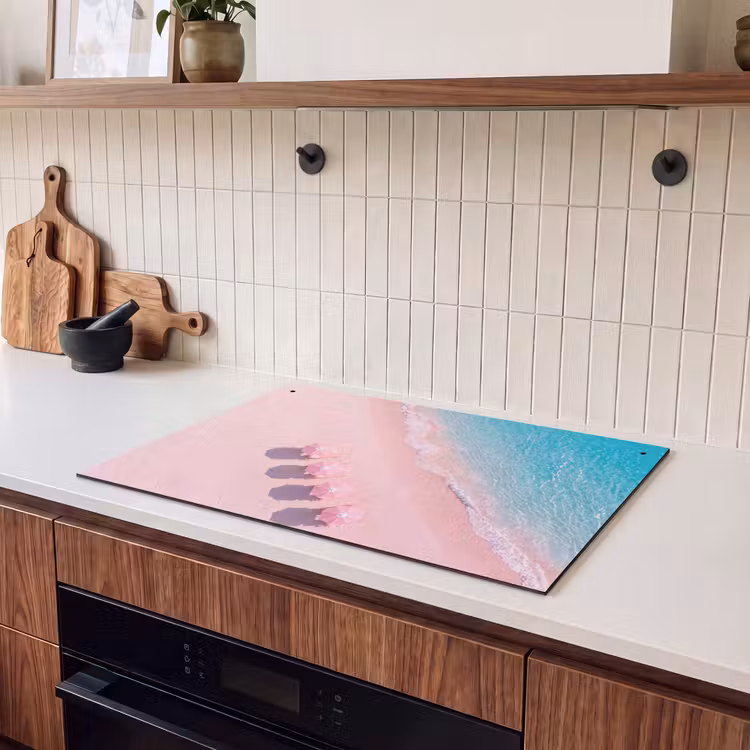 Strand - Roze zand - Zee - Zomer - Natuur Inductie beschemer met haakjes klein -sfeer1