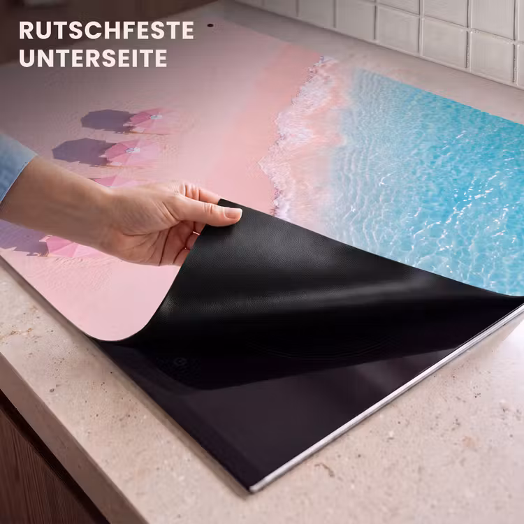 Strand - Roze zand - Zee - Zomer - Natuur Inductie beschemer met haakjes klein -ky-onderkant-de