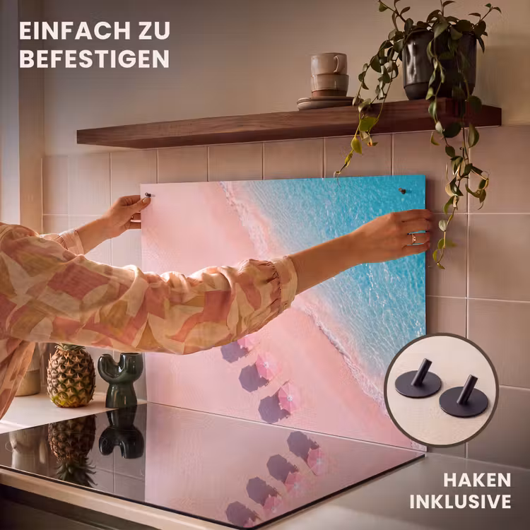 Strand - Roze zand - Zee - Zomer - Natuur Inductie beschemer met haakjes klein -ky-ophangen-de