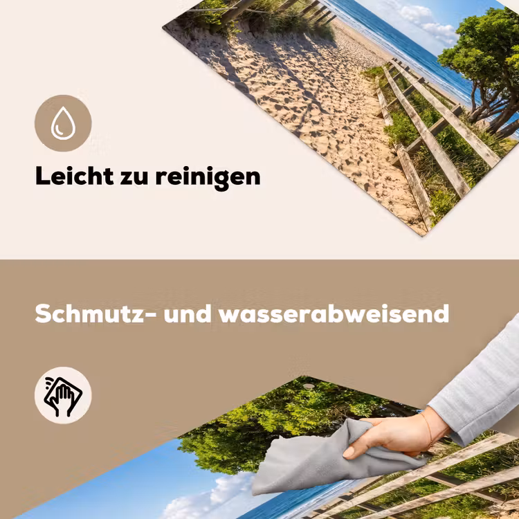 Strand - Zandpad - Oceaan - Natuur Inductie beschemer met haakjes klein -ky-schoon-de