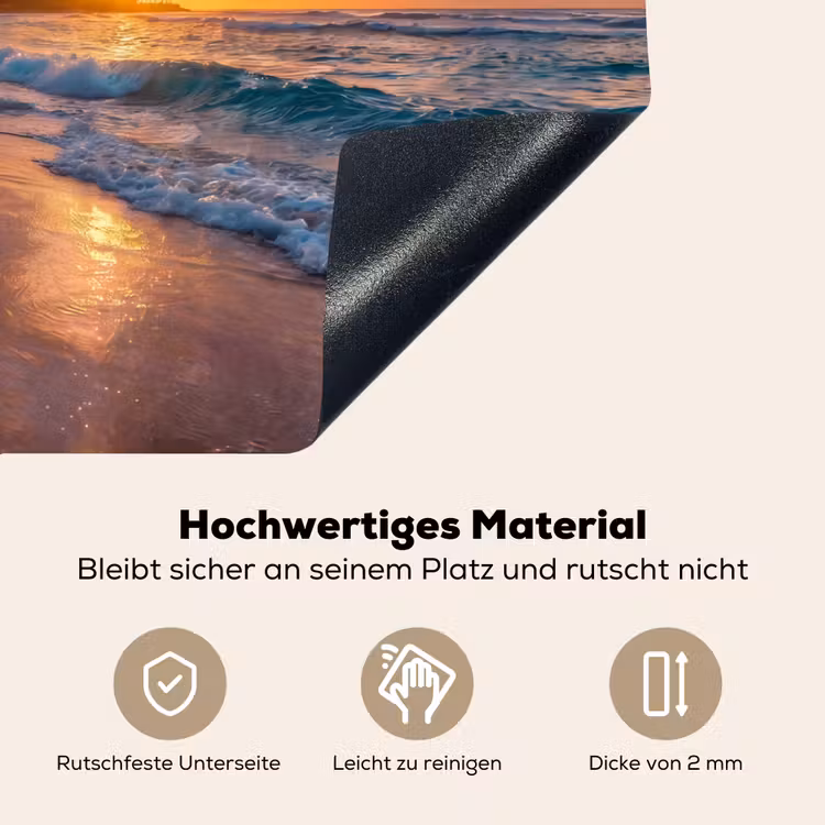 Strand - Zonsopgang - Tropisch - Natuur - Oranje Inductie beschemer met haakjes klein -ky-onderkant-de