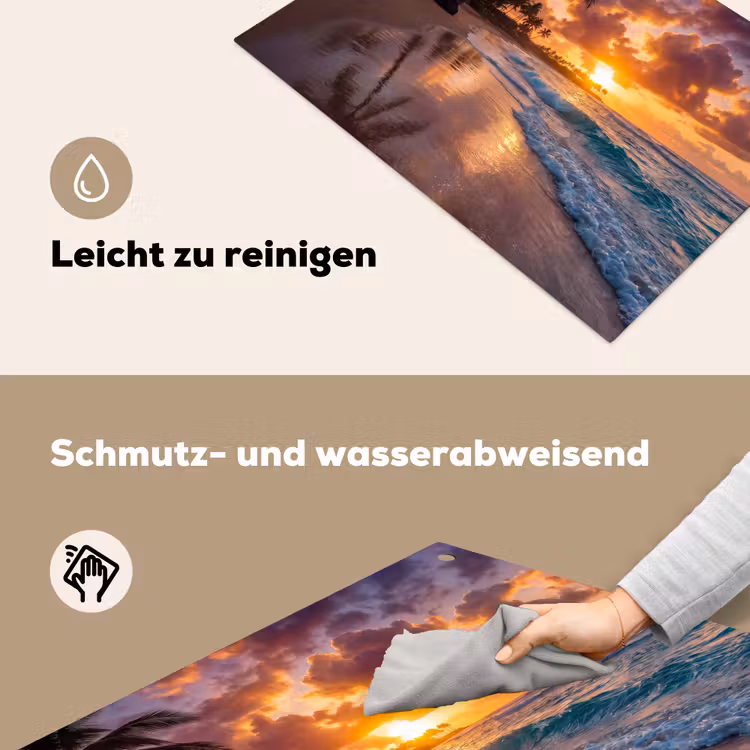 Strand - Zonsopgang - Tropisch - Natuur - Oranje Inductie beschemer met haakjes klein -ky-schoon-de